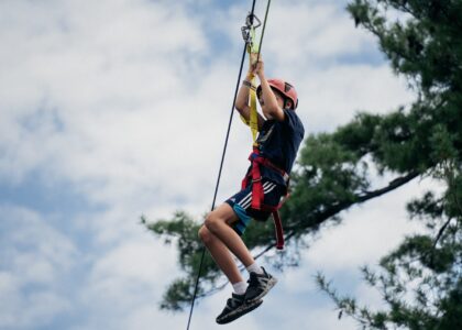 Zip lining in Uganda